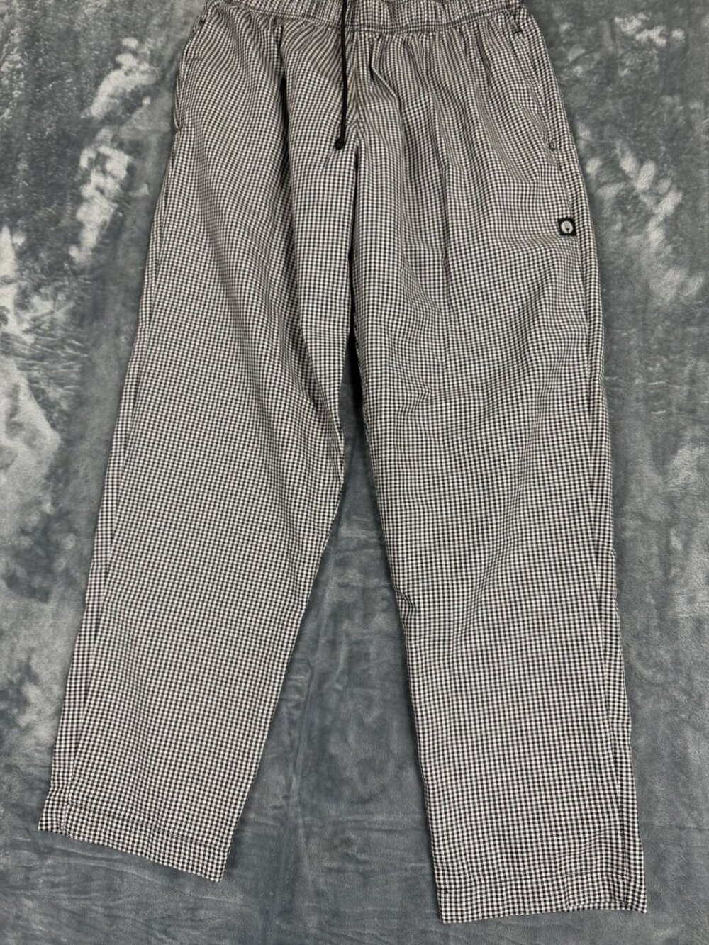Chef Works Unisex Black & White Houndstooth Chef Pants With Elastic Waist L